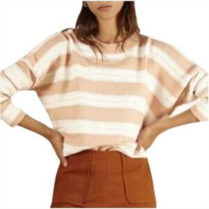 FRNCH Paris Nadiege Perforated Knit Striped Sweater